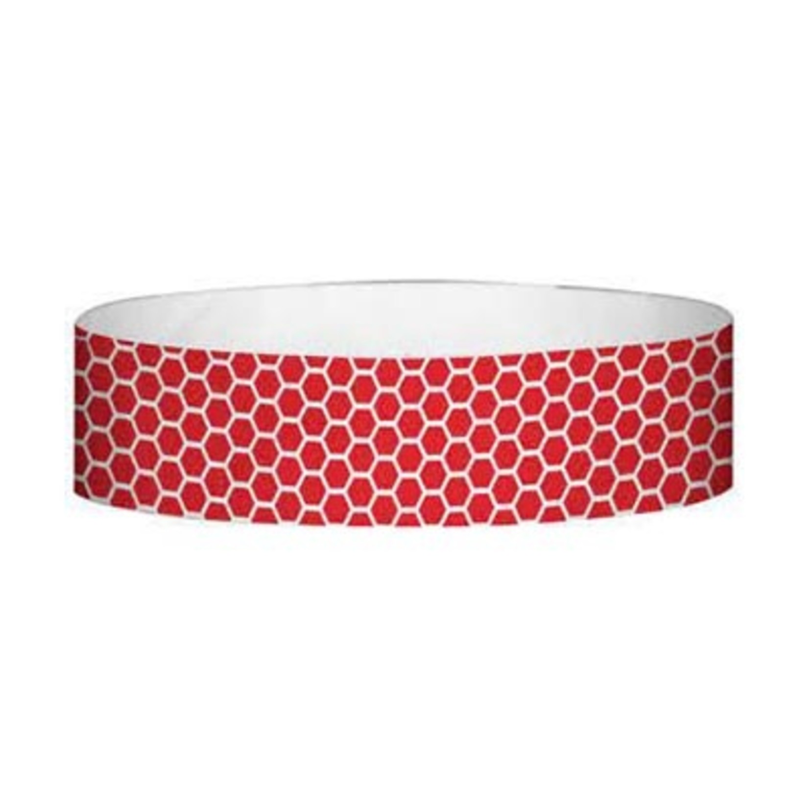 MedTech Wristbands Red Honeycomb Supertek Adhesive Paper Wristbands - 100ct.