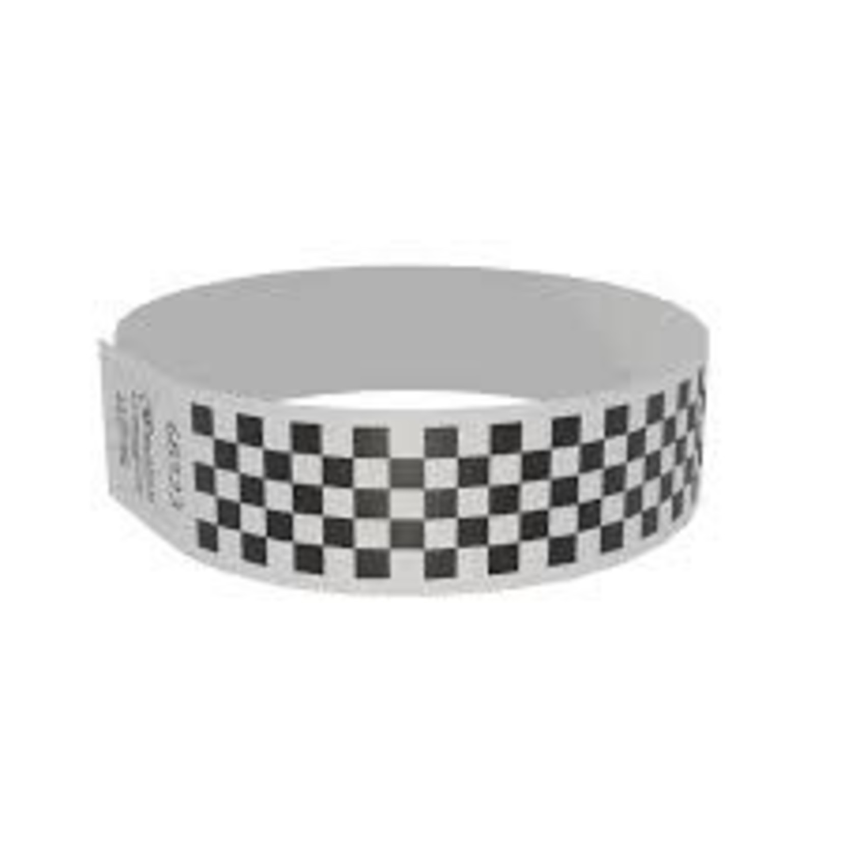 MedTech Wristbands Black & White Check Adhesive Paper Wristbands - 100ct.