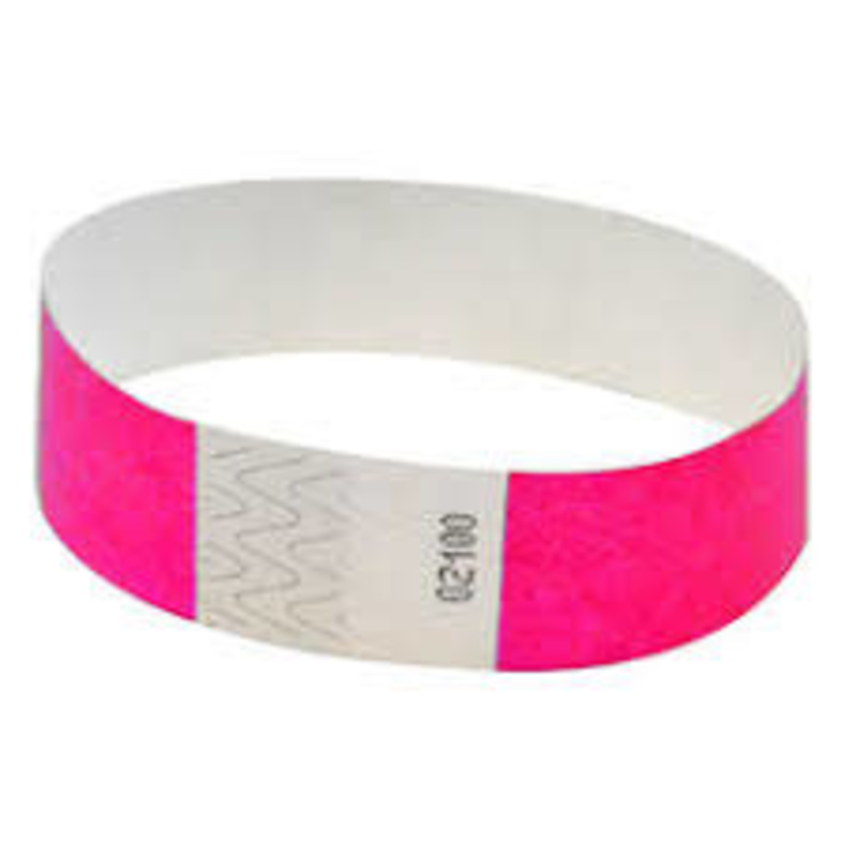 MedTech Wristbands Neon Pink Supertek Adhesive Paper Wristbands - 100ct.