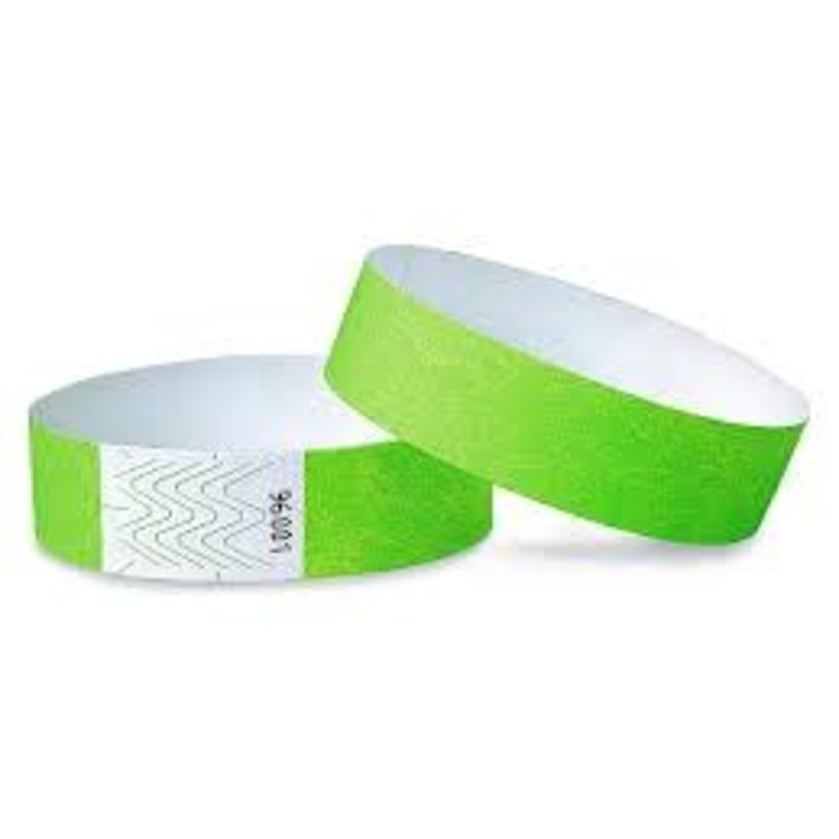 MedTech Wristbands Neon Green Supertek Adhesive Paper Wristbands - 100ct.