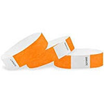 MedTech Wristbands Neon Orange Supertek Adhesive Paper Wristbands - 100ct.