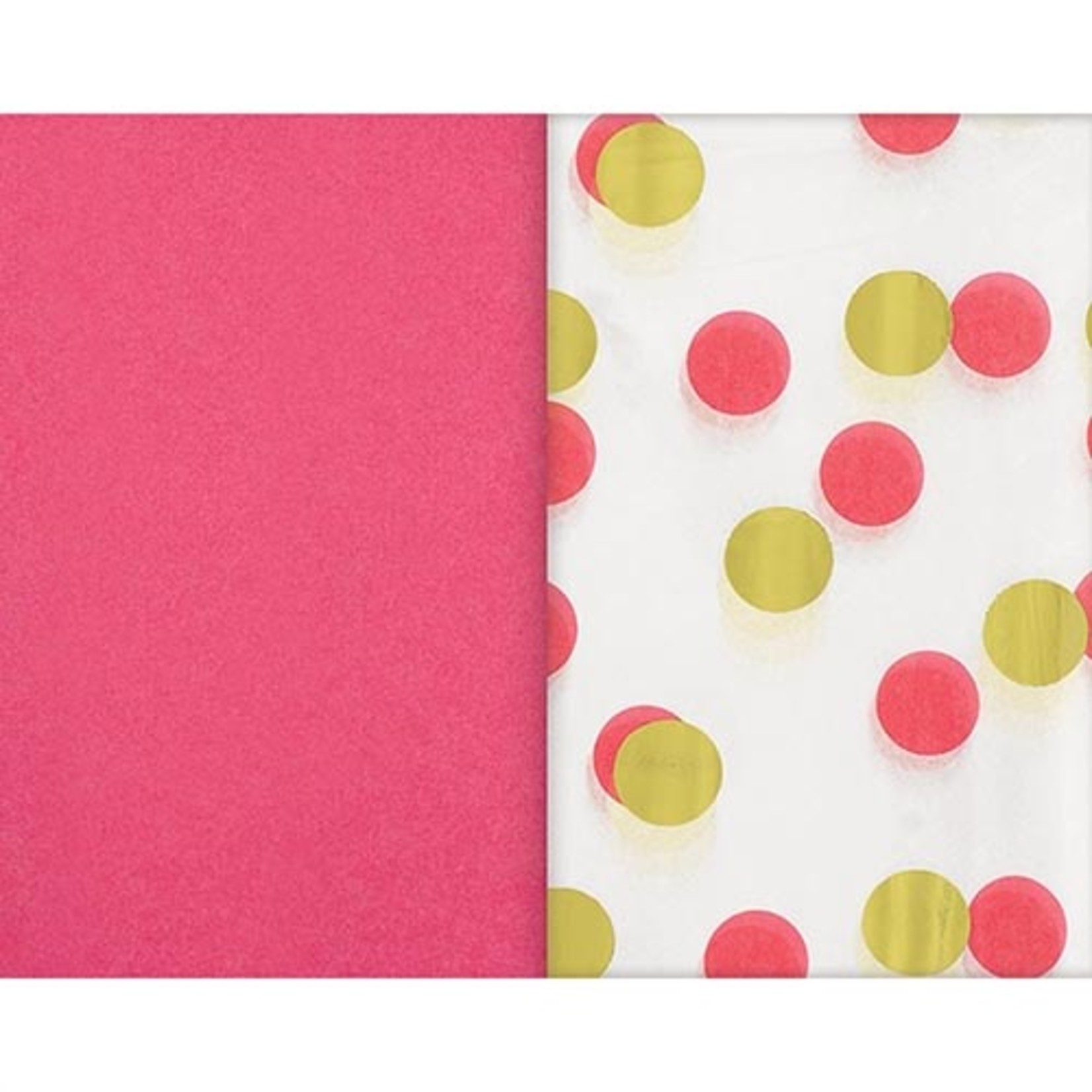Amscan Pink & Gold Foil Dots Tissue Paper - 8ct. (20" x 20")
