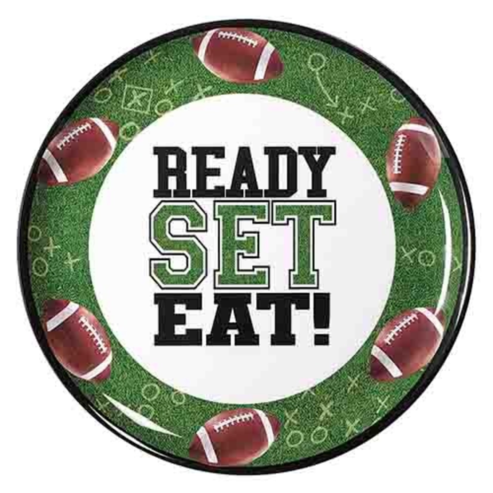 Amscan 13.5" Football 'Ready, Set, Eat!' Serving Platter - 1ct.