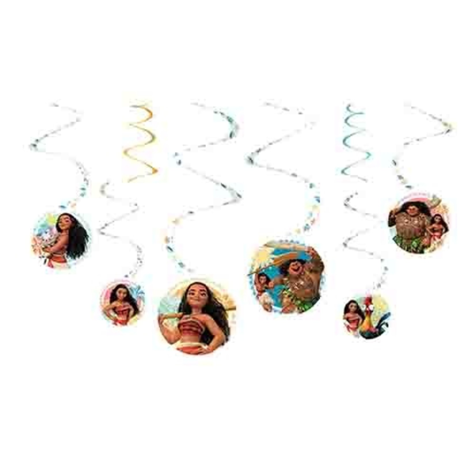 Amscan Disney's Moana Spiral Swirl Decorations - 6ct.