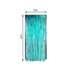 Rubies Teal Metallic Door Curtain / Backdrop - 3' x 8'
