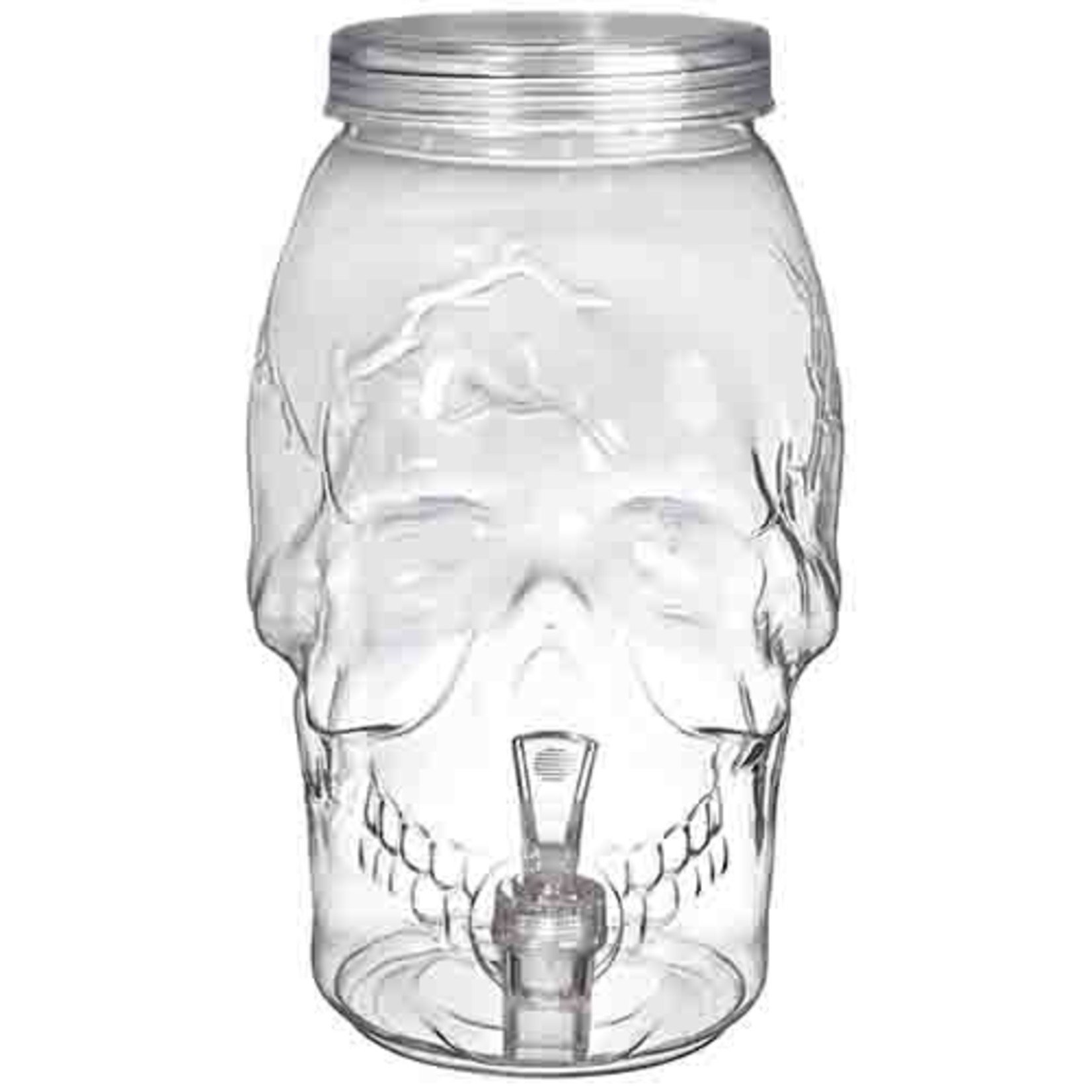 Amscan Clear Plastic Skull Shaped Drink Dispenser - Holds 1 Gallon