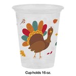 Creative Converting 16oz. Tom Turkey Plastic Party Cups - 8ct.