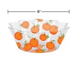 Creative Converting 8" Pumpkins & Leaves Fluted Plastic Bowl - 1ct.