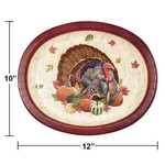 Creative Converting 10" x 12" Thanksgiving Turkey Oval Plates - 8ct.