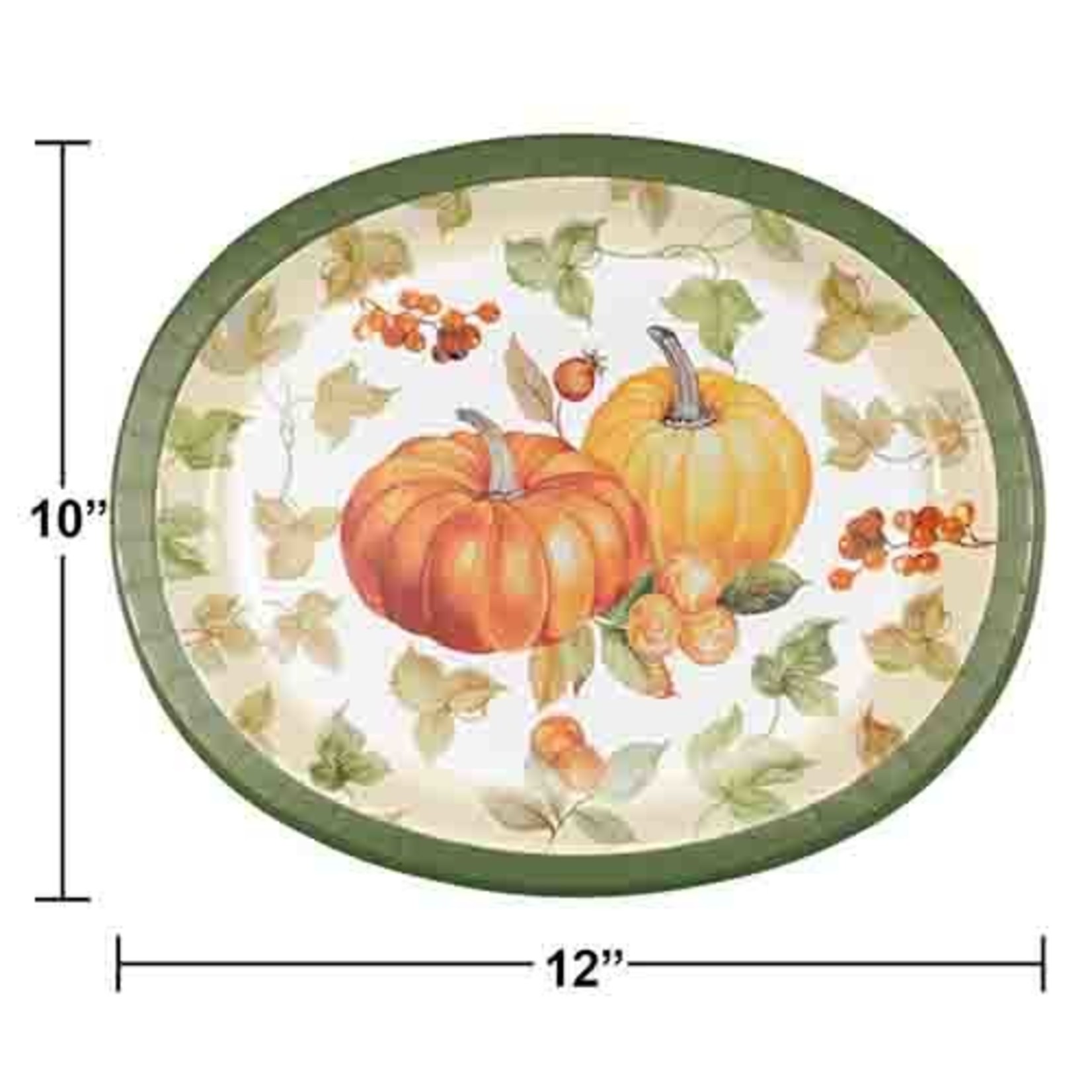 Creative Converting 10" x 12" Pumpkin Harvest Oval Plates - 8ct.