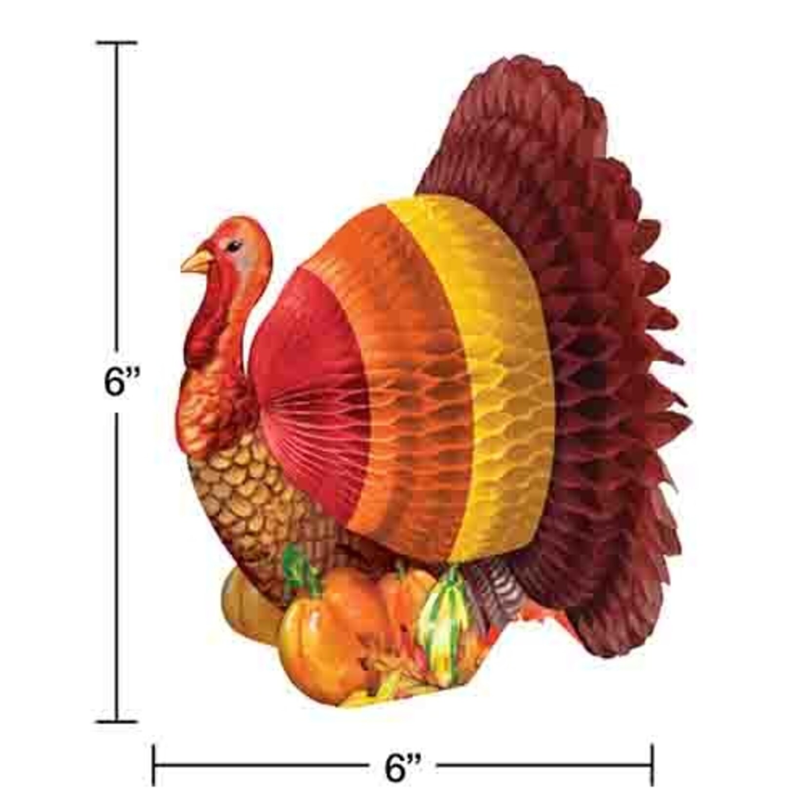 Creative Converting 6" Honeycomb Turkey Centerpiece - 1ct.