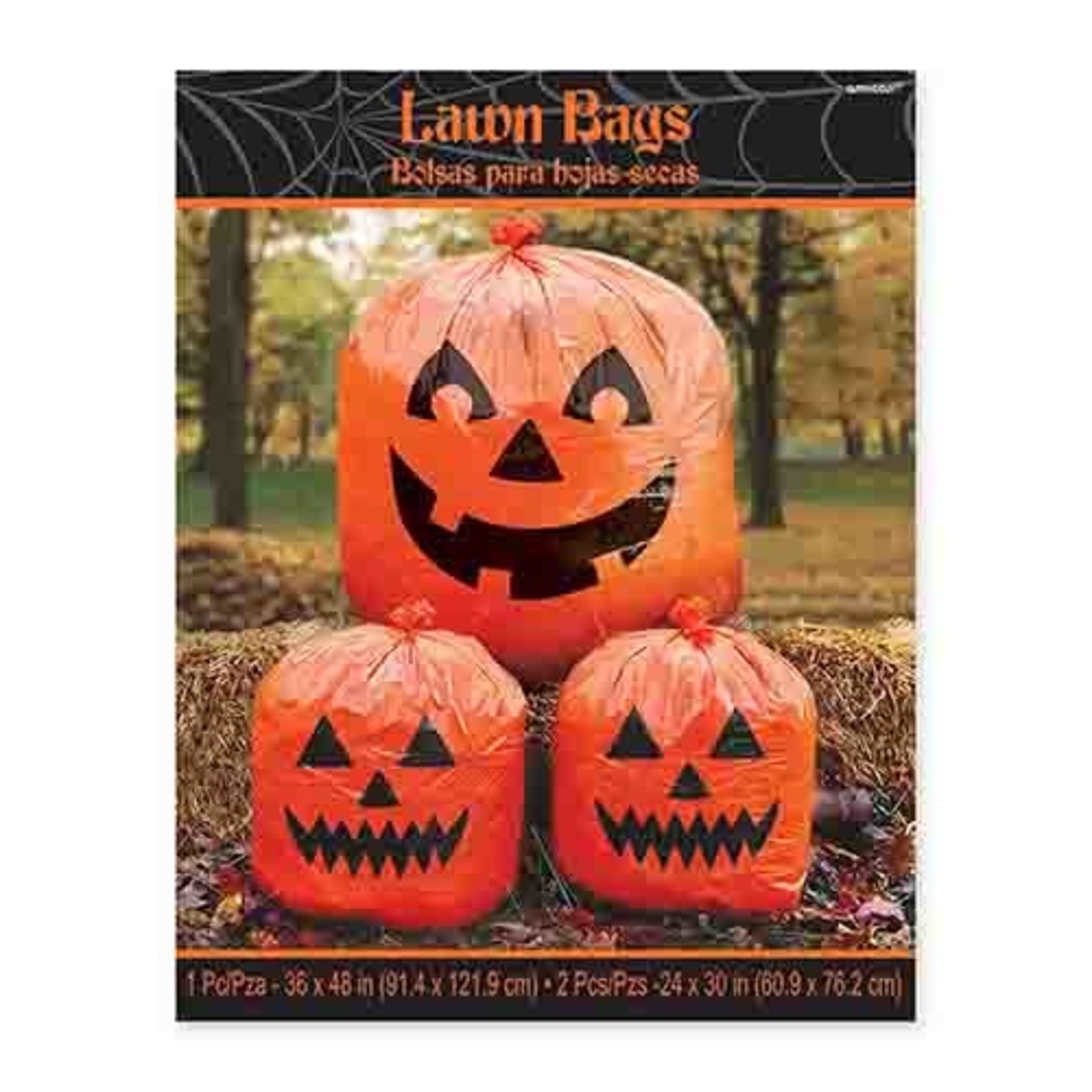 Amscan Halloween Pumpkin Lawn Leaf Bags - 3ct.