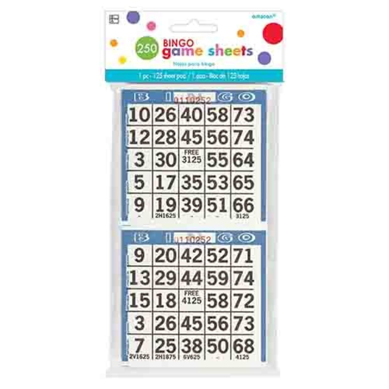 Amscan Bingo Game Sheets - 250ct.