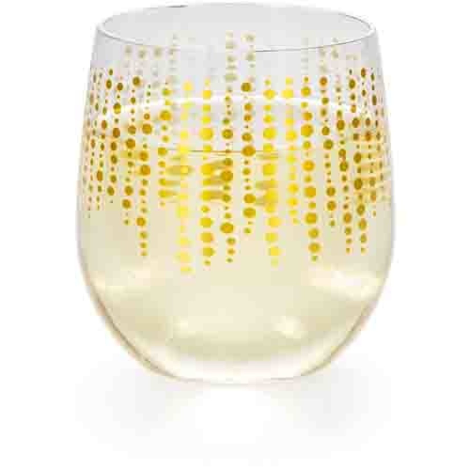 Creative Converting 14oz. Gold Beaded Stemless Wine Cup - 1ct.