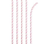Creative Converting Classic Pink & White Striped Paper Straws - 24ct.