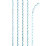 Creative Converting Pastel Blue & White Striped Paper Straws - 24ct.