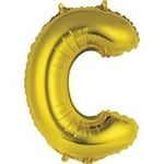 unique 14" Gold 'C' Air-Filled Mylar Balloon - 1ct.
