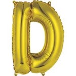 unique 14" Gold 'D' Air-Filled Mylar Balloon - 1ct.