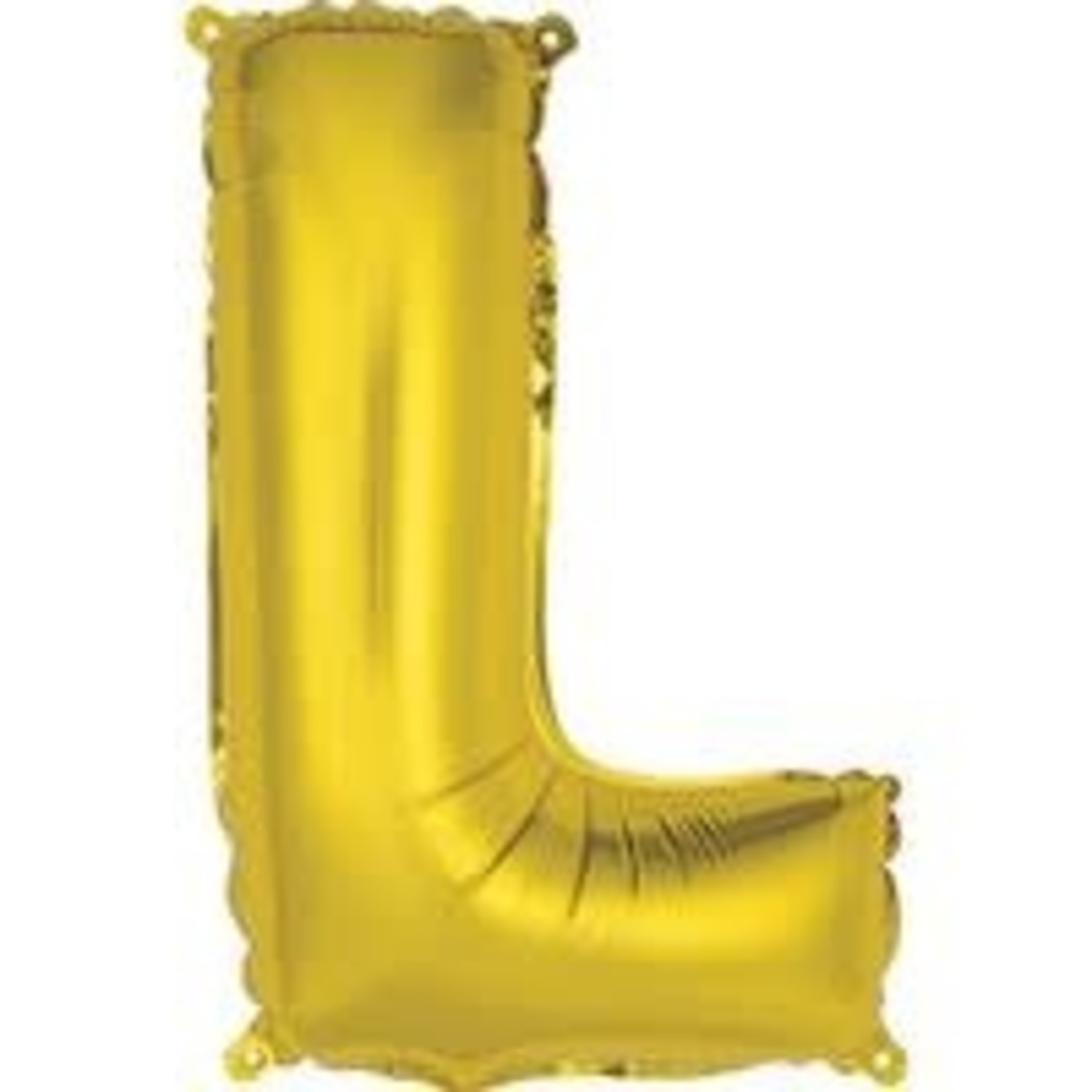 unique 14" Gold "L" Air-Filled Mylar Balloon - 1ct.