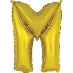 unique 14"  Gold 'M' Air-Filled Mylar Balloon - 1ct.