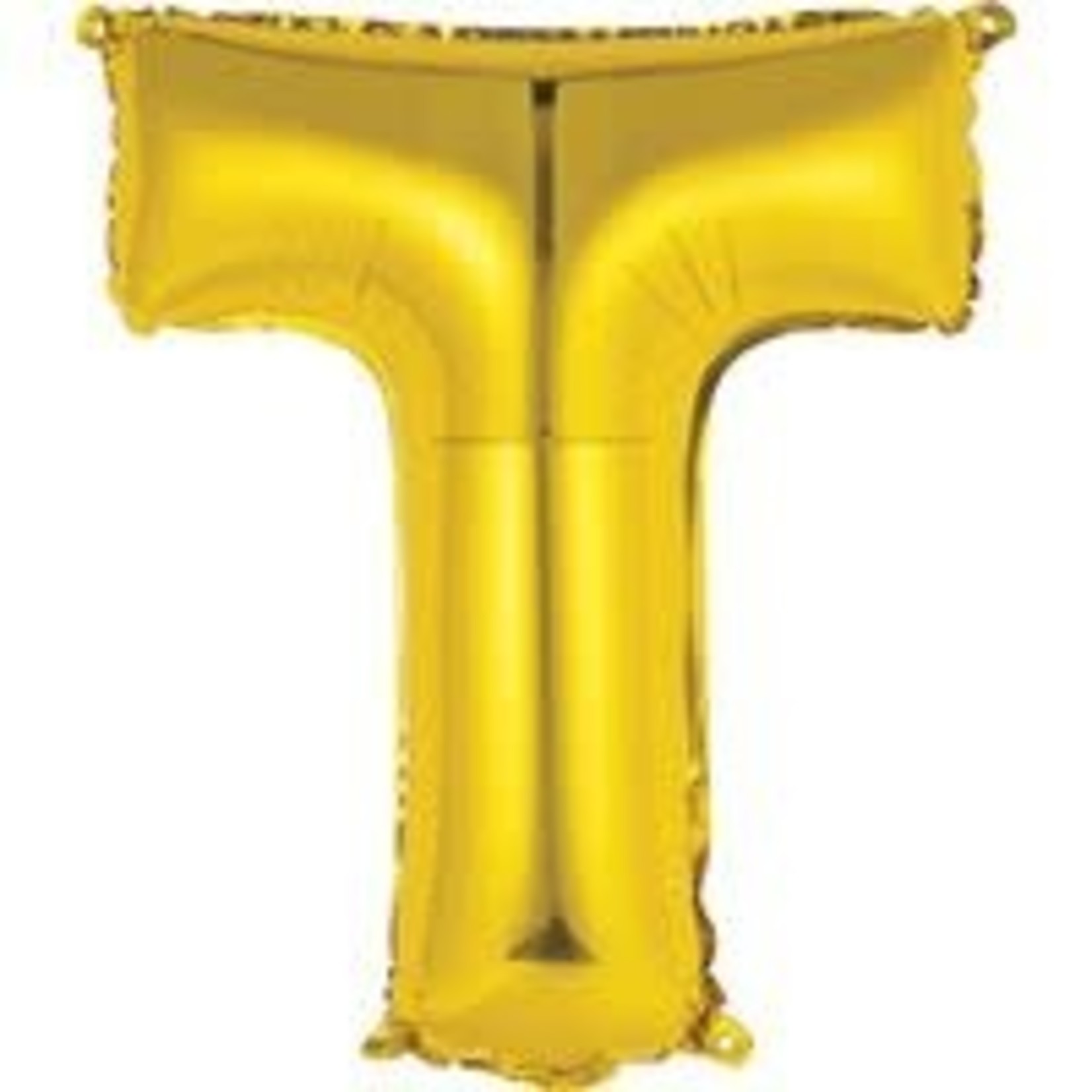 unique 14" Gold "T" Air-Filled Mylar Balloon - 1ct.