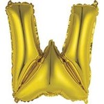 unique 14" Gold 'W' Air-Filled Mylar Balloon - 1ct.