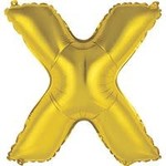 unique 14" Gold 'X' Air-Filled Mylar Balloon - 1ct.