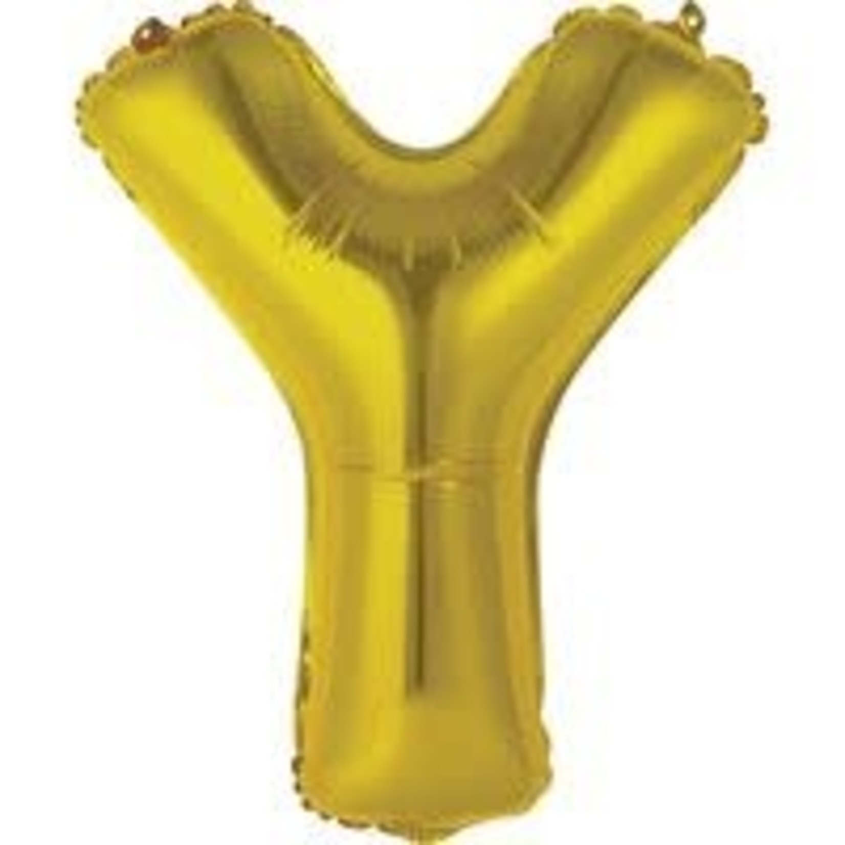 unique 14" Gold 'Y' Air-Filled Mylar Balloon - 1ct.