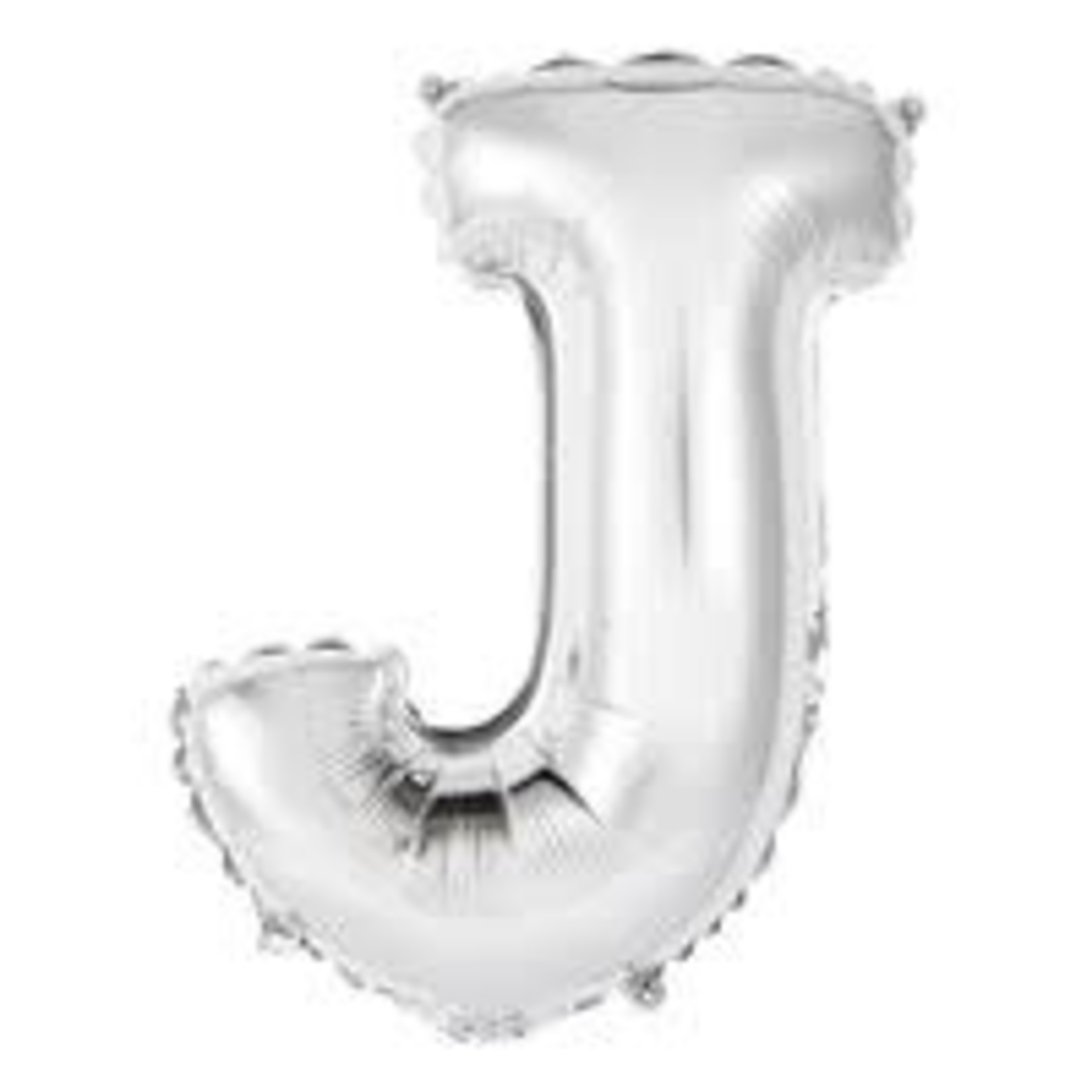 unique 14" Silver 'J' Air-Filled Mylar Balloon - 1ct.