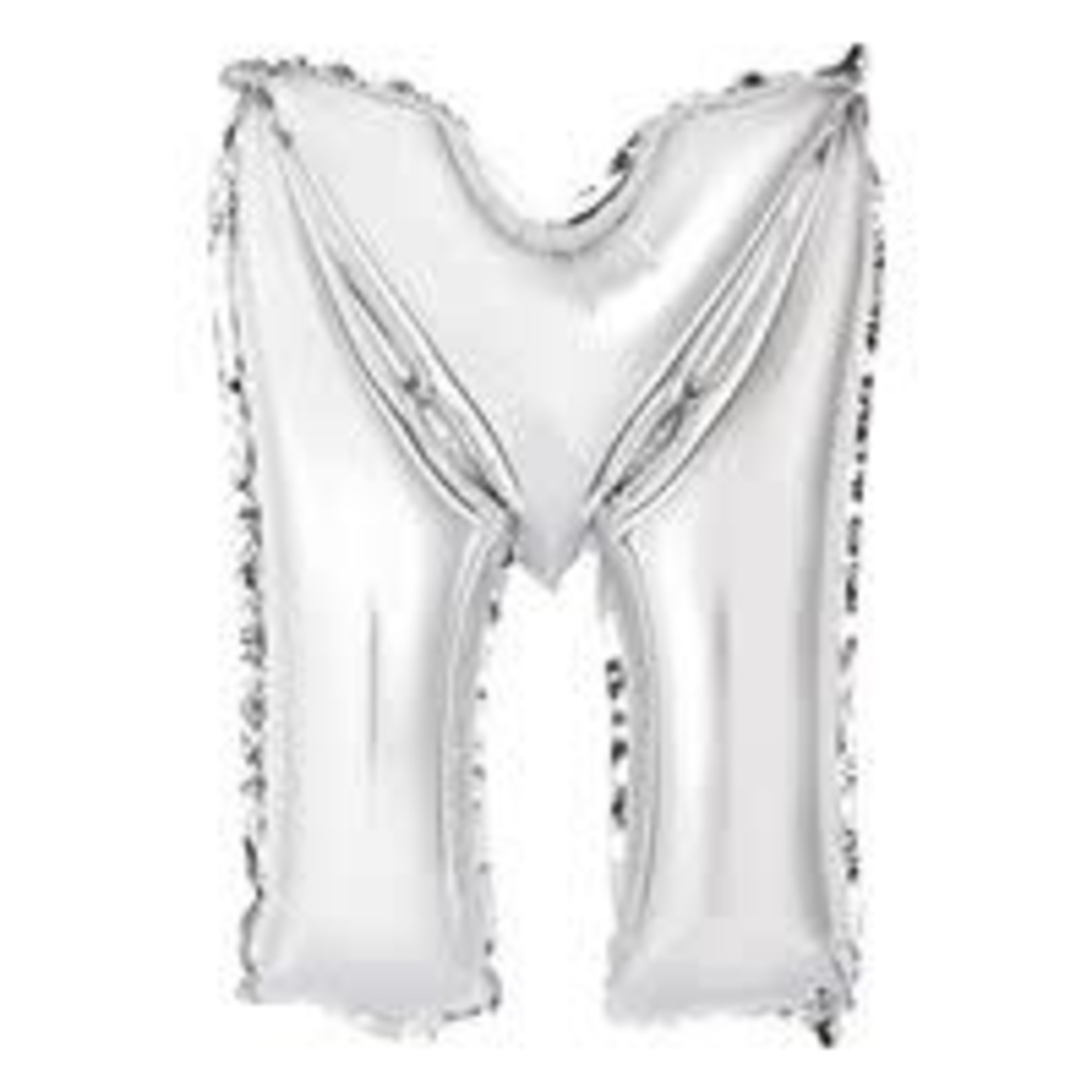 unique 14" Silver "M" Air-Filled Mylar Balloon - 1ct.