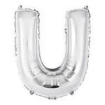 unique 14" Silver Letter 'U' Balloon - 1ct. ( Air Filled Only)