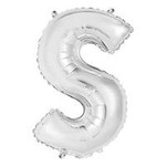 unique 14" Silver 'S' Air-Filled Mylar Balloon - 1ct.