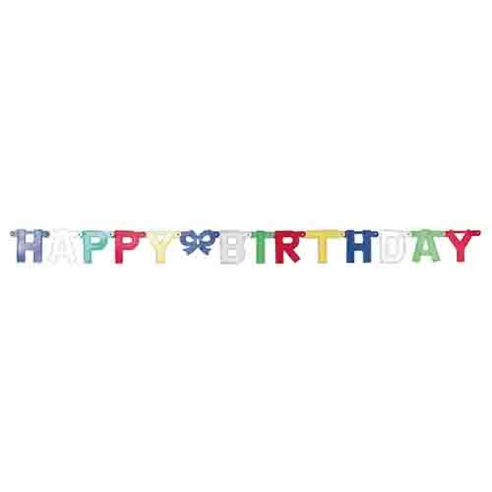 Amscan 7' Happy Birthday Multi-Color Letter Banner - 1ct.