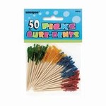 unique 2" Frilled Asst. Color Party Picks - 50ct.