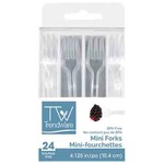 Creative Converting 4" Clear Mini Plastic Forks  -24ct.