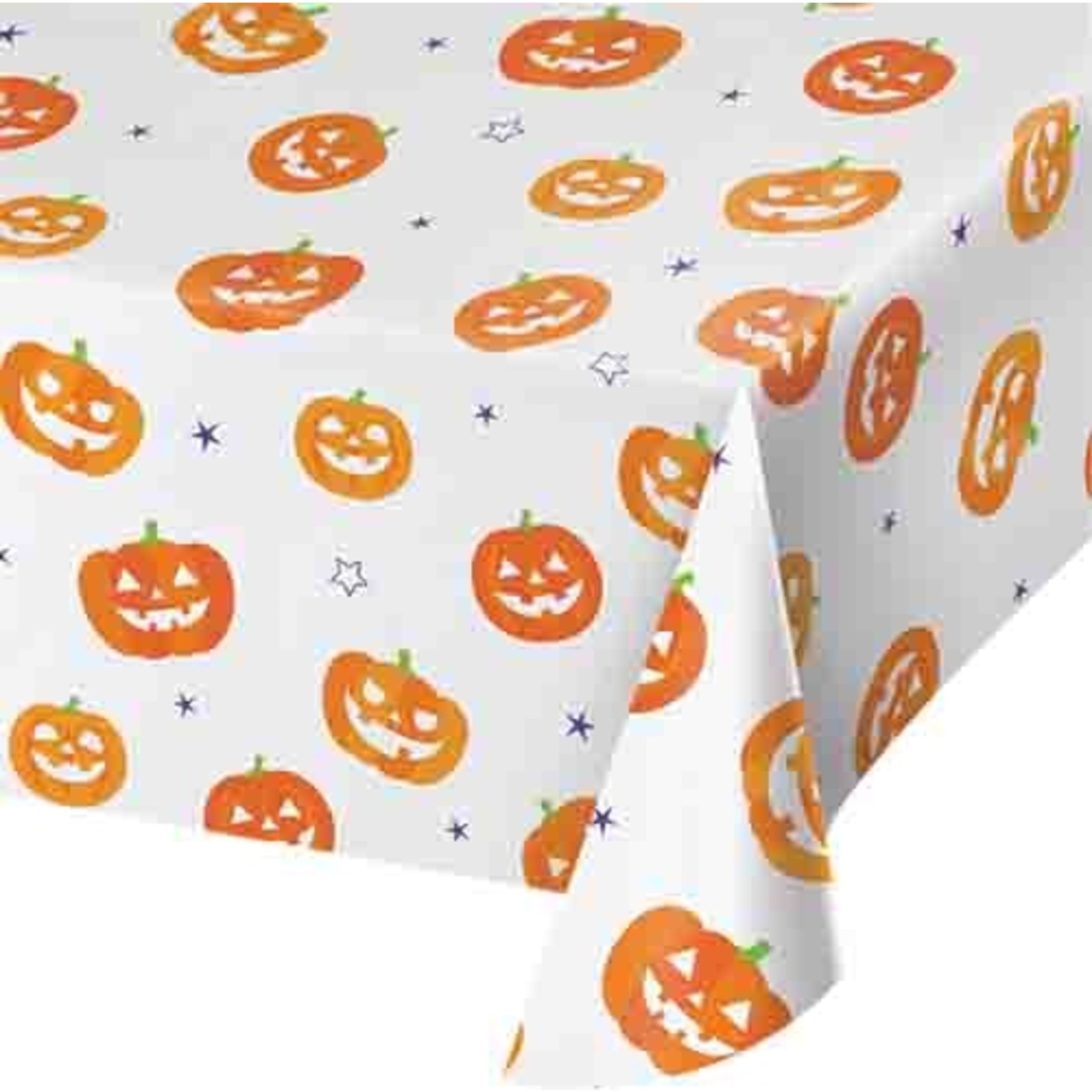 Creative Converting Halloween Pumpkins Paper Table Cover - 54" x 102"