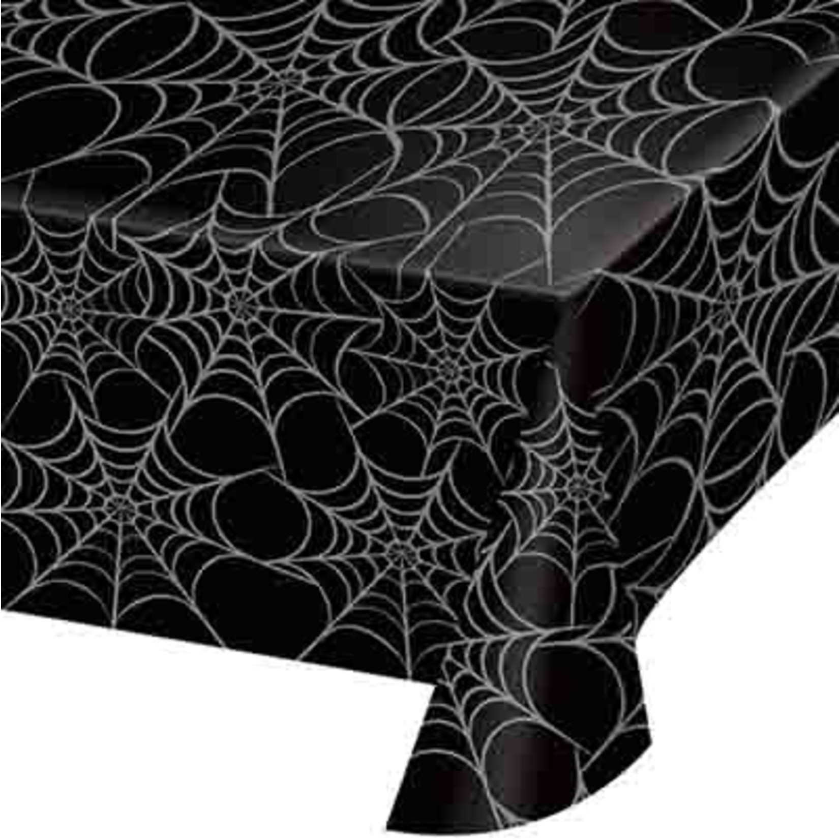 Creative Converting Halloween Spider Web Rectangle Plastic Table Cover - 1ct. (54" x 108")
