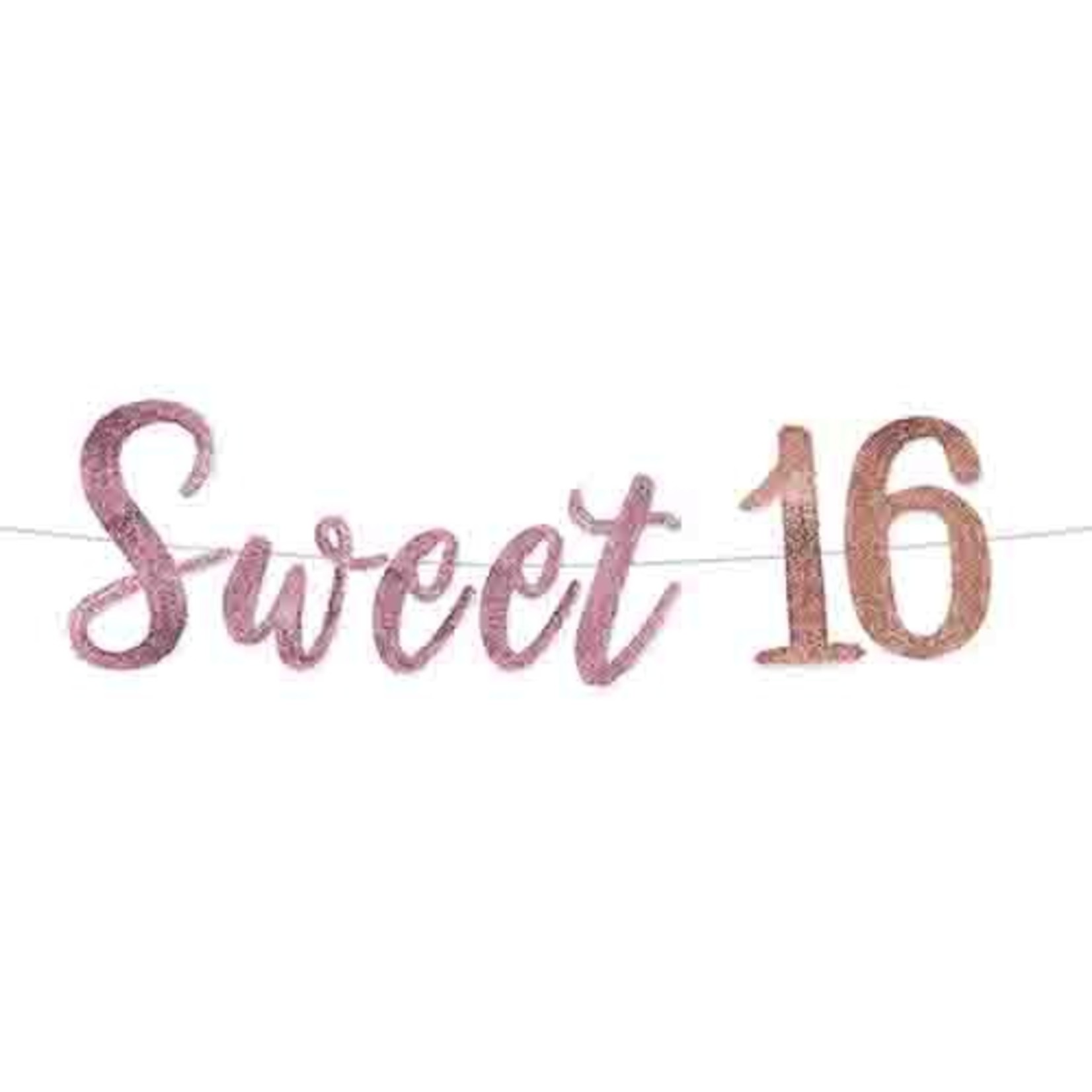 Amscan Sweet 16 Sequin Banner - 12ft.