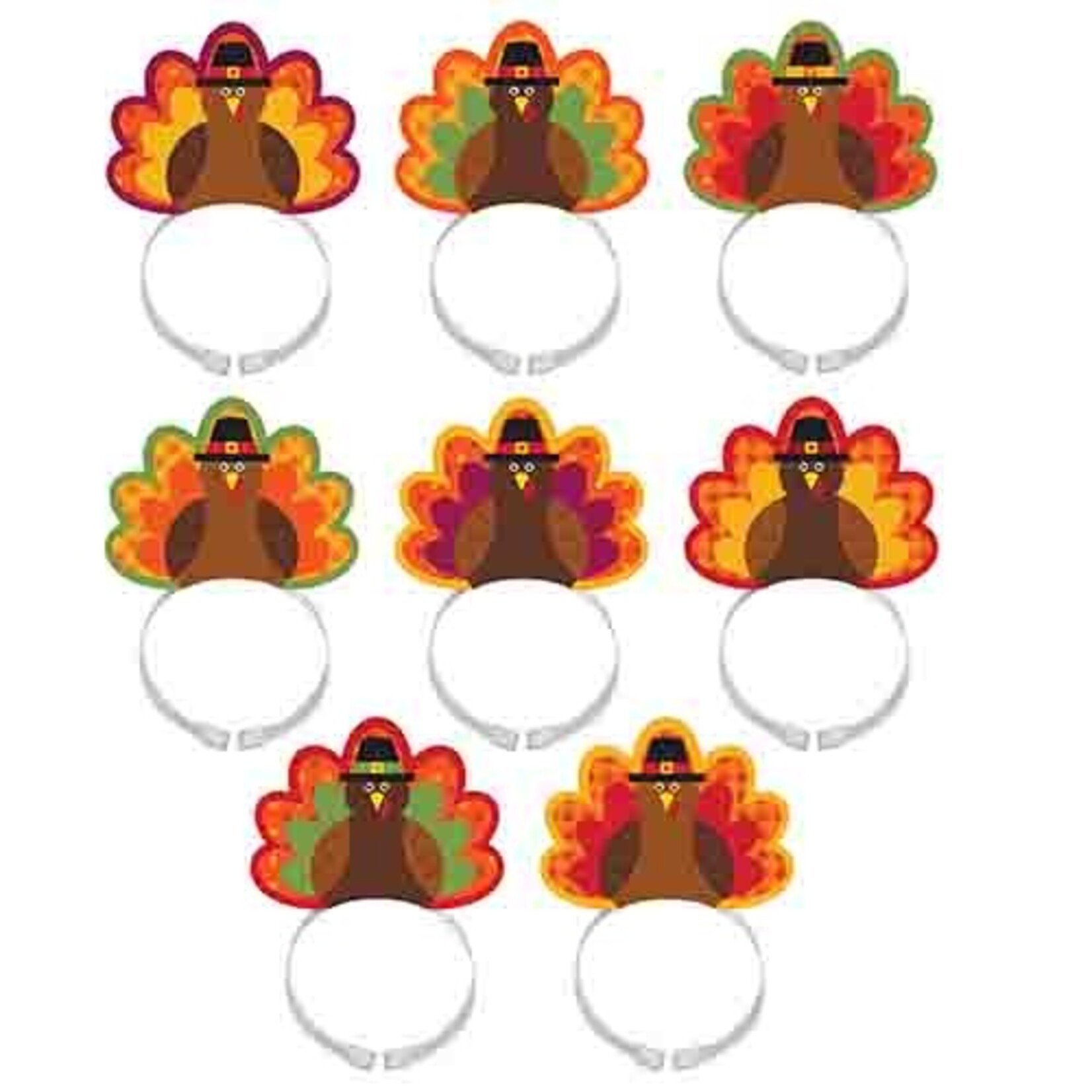Amscan Thanksgiving Turkey Paper Headbands - 8ct.