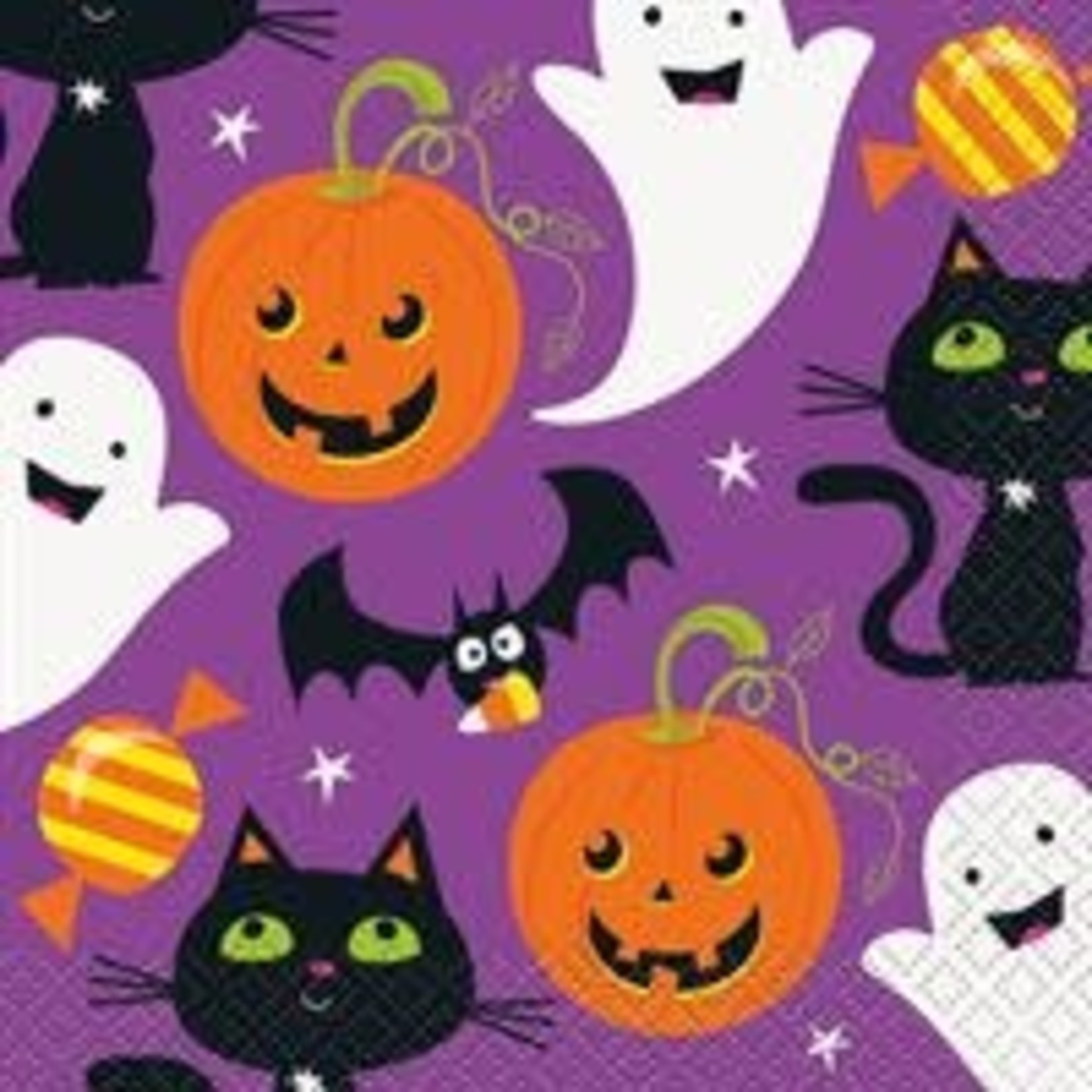 unique Cat & Pumpkin Halloween Beverage Napkins - 16ct.