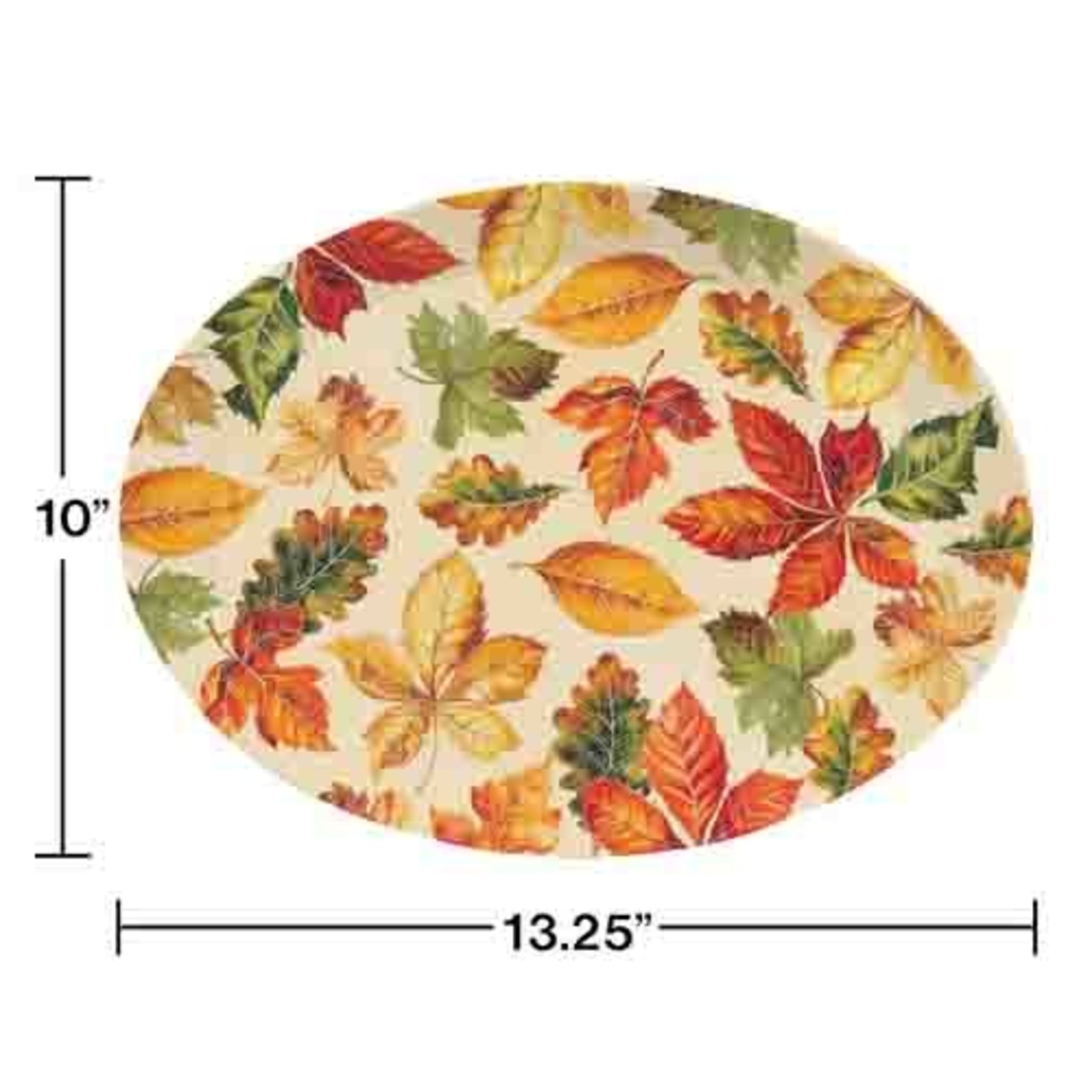 Creative Converting 13" Fall Leaves Oval Serving Tray - 1ct.