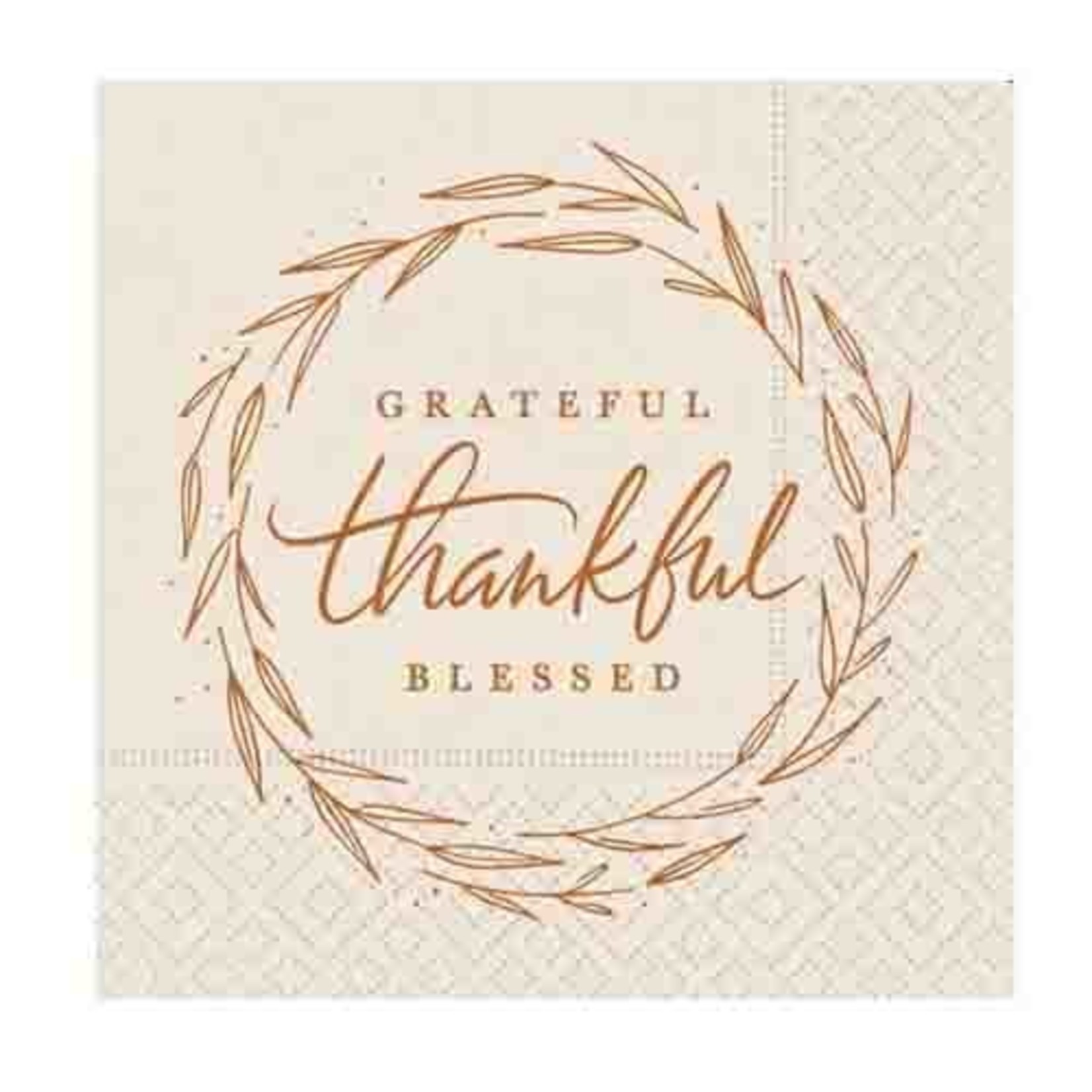 design design Grateful,  Thankful,  Blessed Beverage Napkins - 20ct.