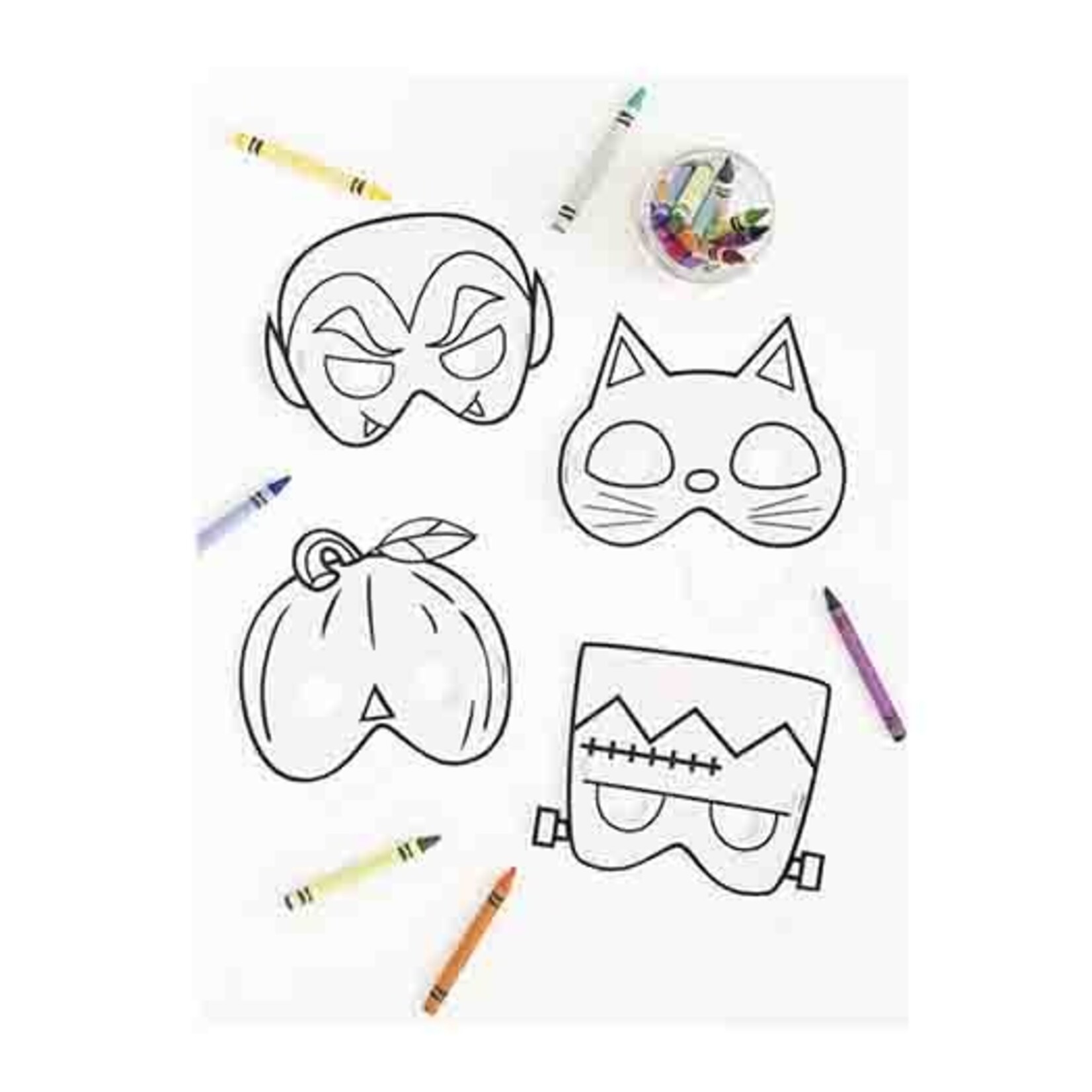 unique Color Your Own Halloween Masks - 8ct.