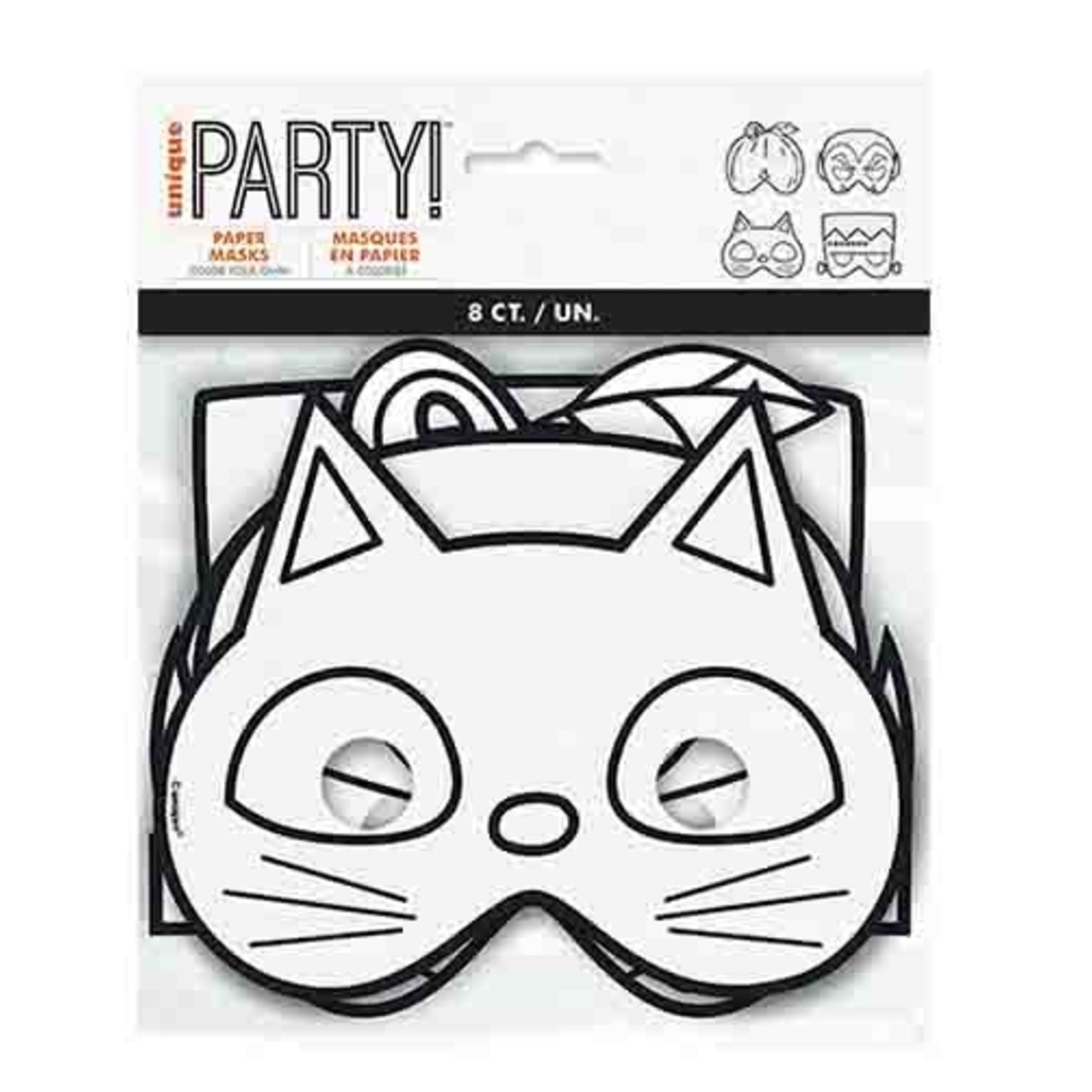 unique Color Your Own Halloween Masks - 8ct.