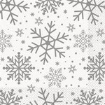 unique Silver & Gold Holiday Snowflakes Lunch Napkins - 16ct.