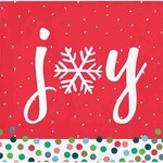 Creative Converting Holiday Cheer 'Joy' Beverage Napkins -16ct.