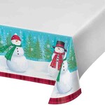 Creative Converting Smiling Snowman Paper Table Cover - 54" x 102"