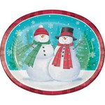 Creative Converting 12" x 10" Smiling Snowman Oval Plates - 8ct.