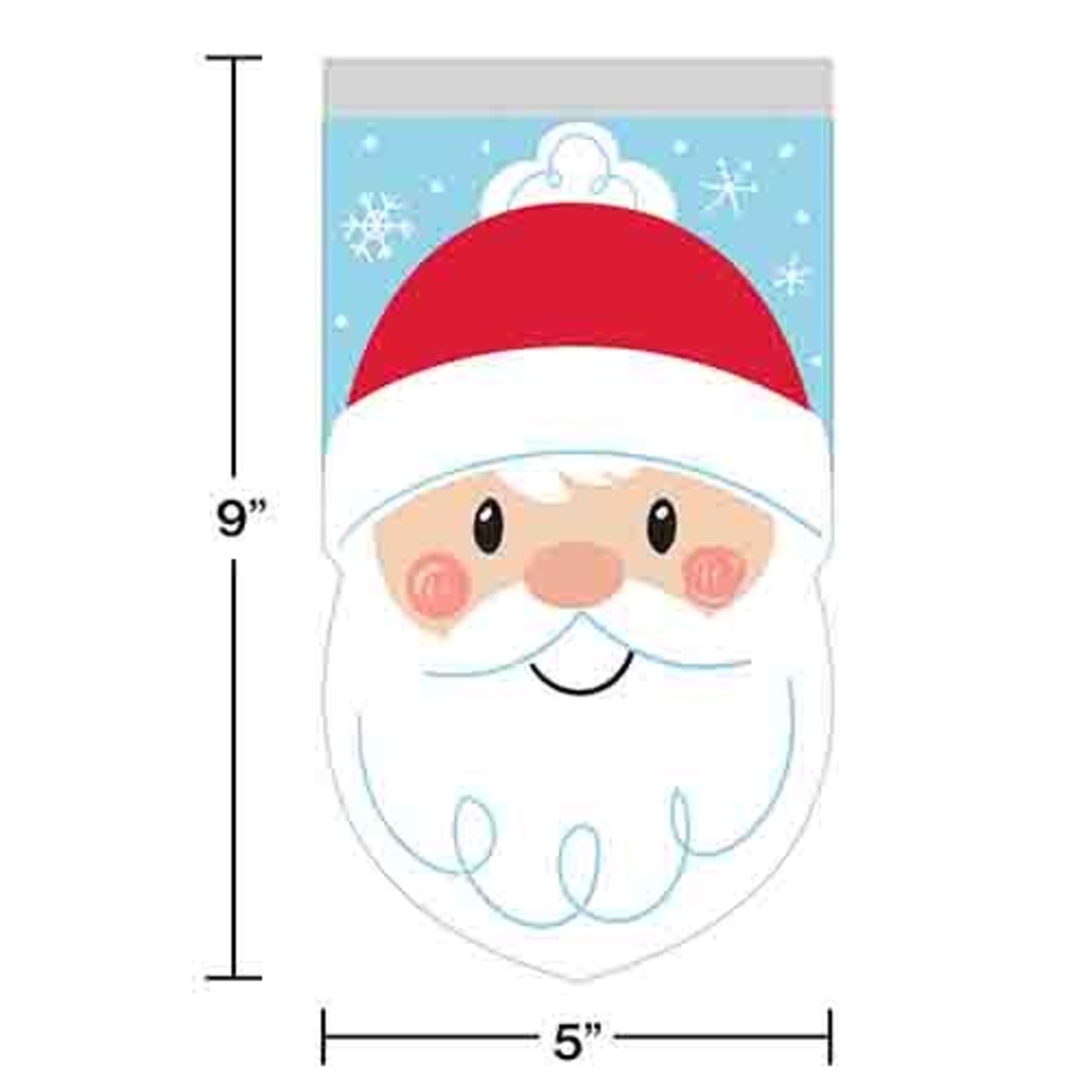 Creative Converting Santa Claus Cello Zipper Treat Bags - 12ct.