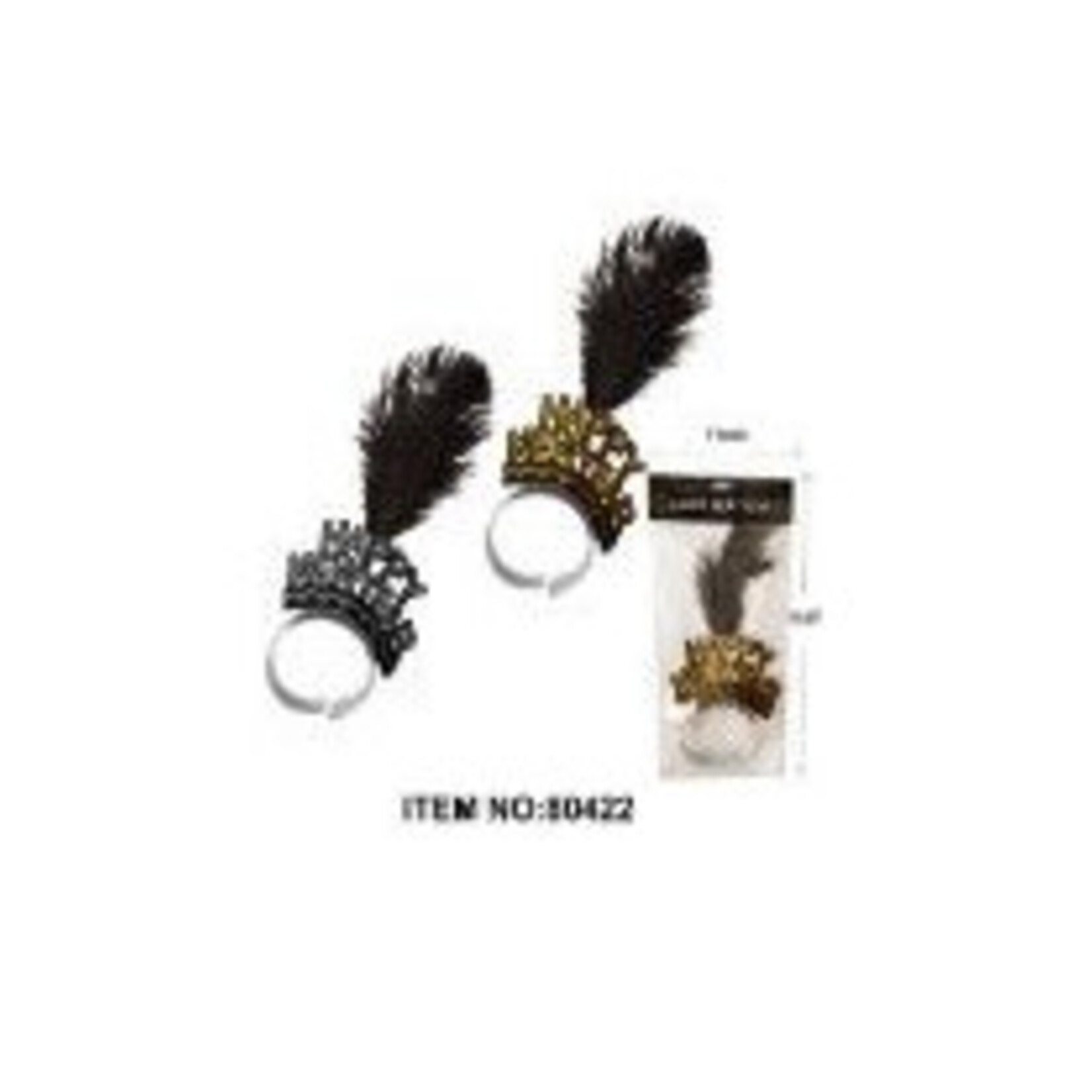 everbright Happy New Year Headband w/ Feather ( Gold & Silver ) - 1ct.